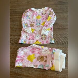 Little Sleepies Pink and Yellow Bunny Pajama Set
